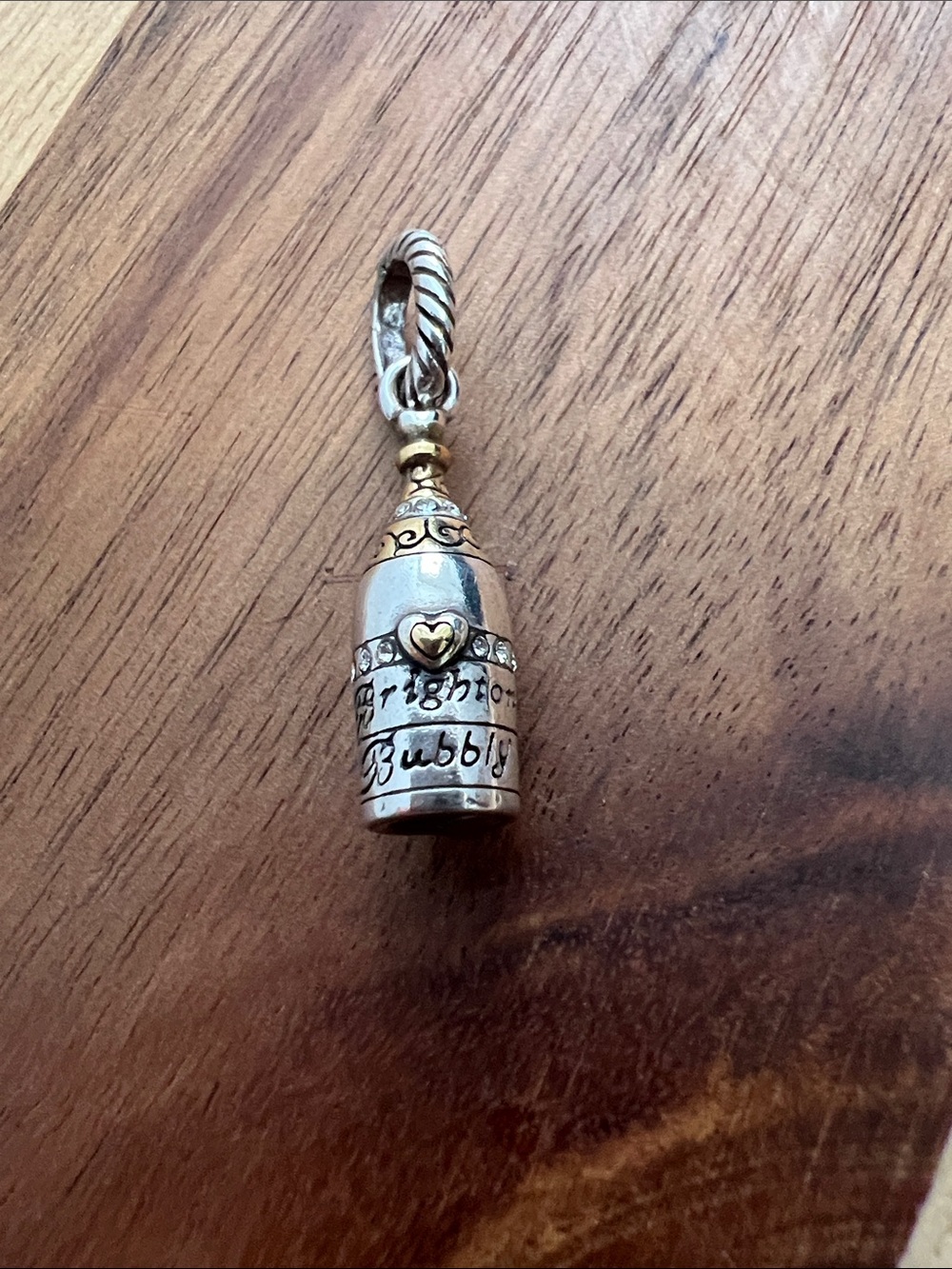 Brighton Two-Tone Silver and Gold Champagne Bottle Charm